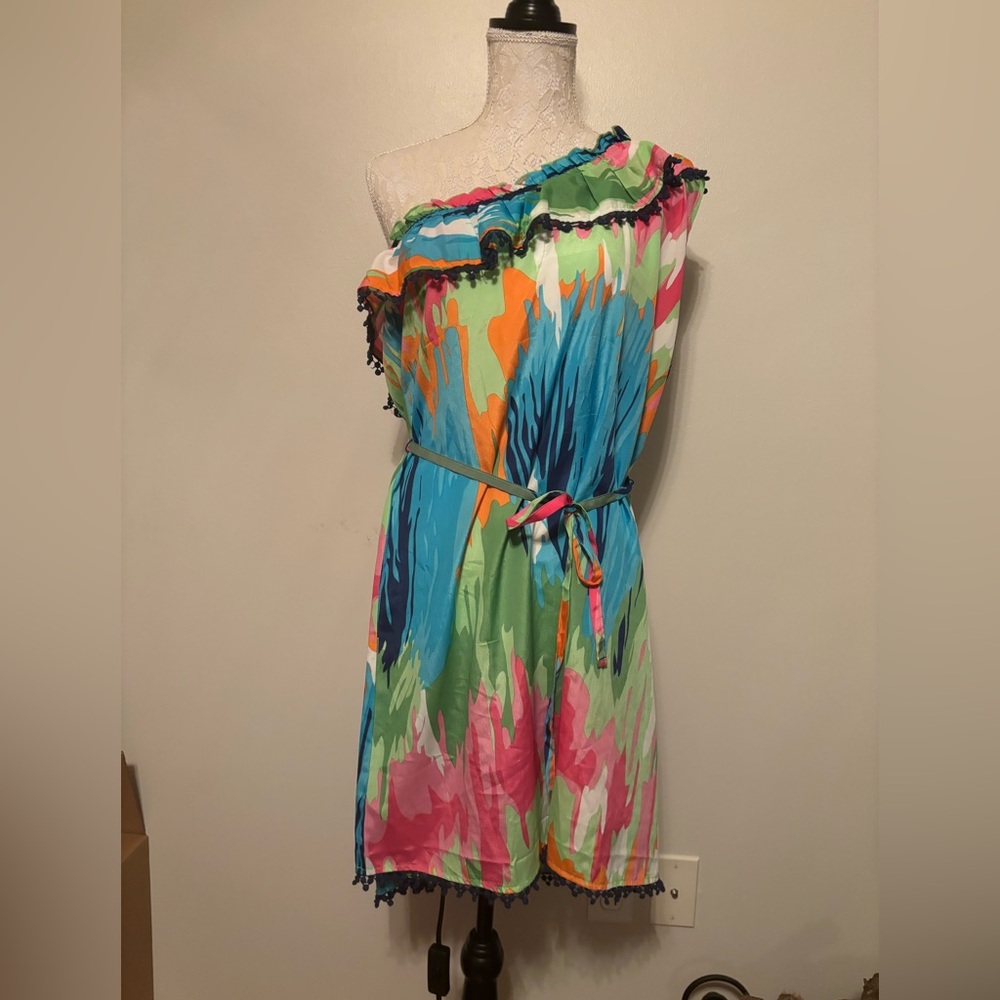 Mud Pie Multicolor Women’s Dress with Ruffle Trim